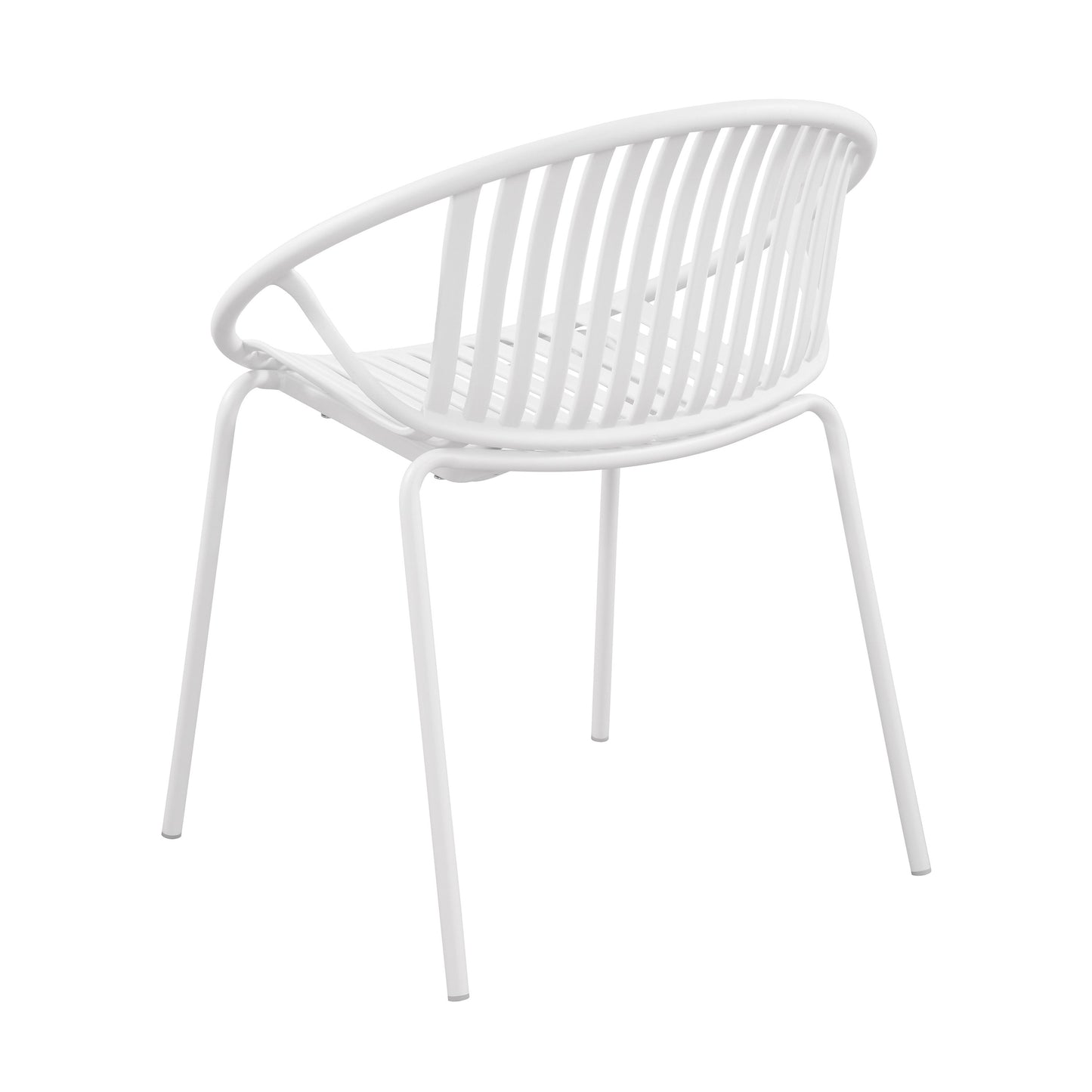 Modern Expandable Outdoor Dining Set With Stackable Chairs - White / Teak