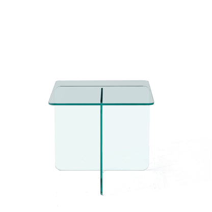 Modern Tempered Clear Glass Sidetable Small Tea Stand - Transparent Glass