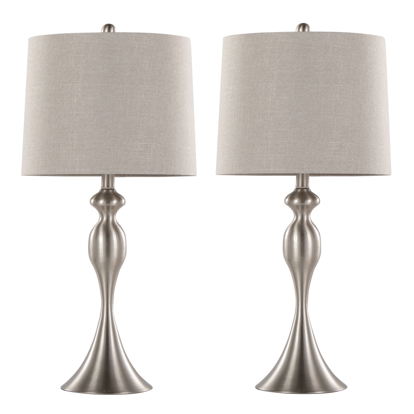 Ashland - Contemporary Table Lamp Laser Cut (Set of 2) - Nickel / Gray / Nickel