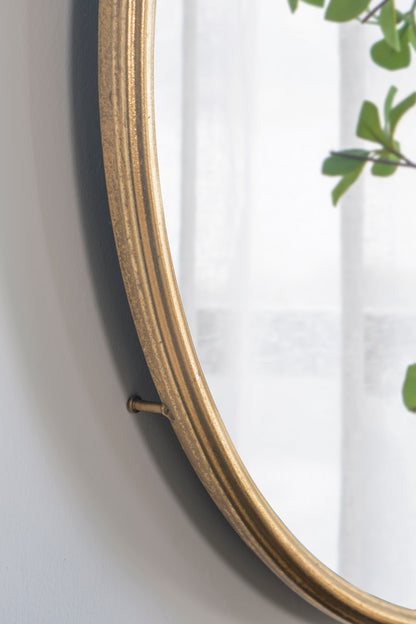 Circle Wall Mirror With Metal Frame, Accent Mirror For Living Room, Entryway, Office - Gold