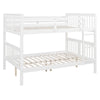 Full Over Full Bunk Bed With Ladder For Bedroom - White