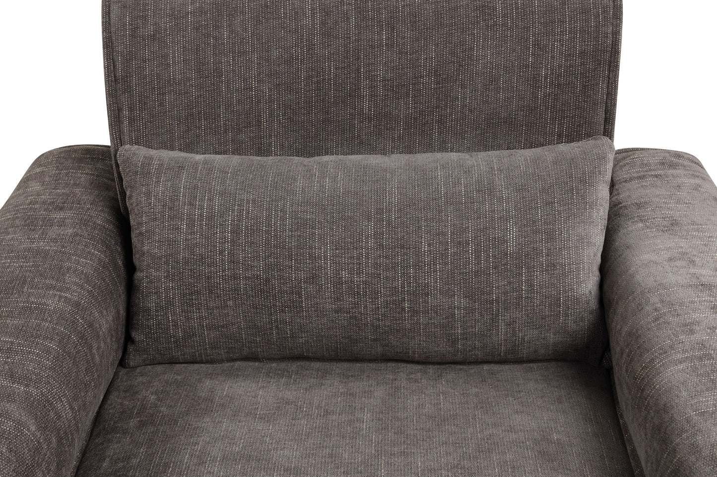 Valentina - Chenille Chair With Metal Legs And Throw Pillow - Gray