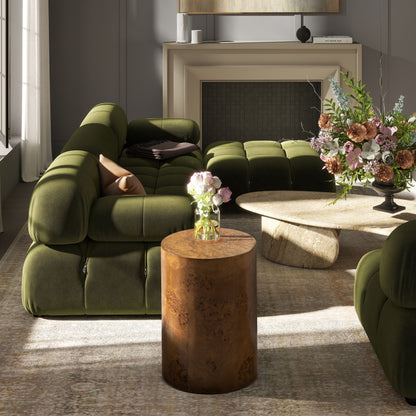 Nebula - Accent Pillar Side Table - Medium Brown