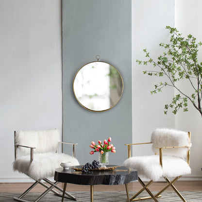Round Mirror, Circle Mirror With Iron Frame For Living Room Bedroom Vanity, Entryway Hallway - Gold