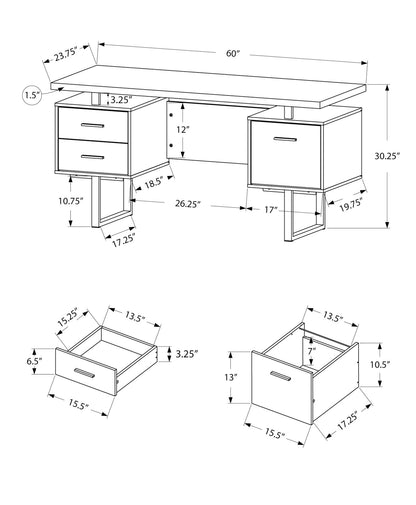 Computer Desk For Home Office, Laptop, Left Right Set - Up, Storage Drawers, Contemporary & Modern - Black