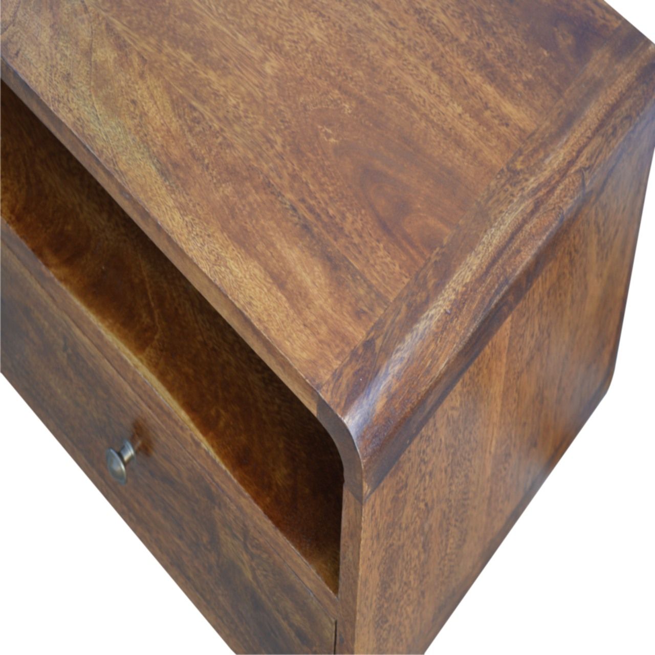 Curved Media Unit - Chestnut