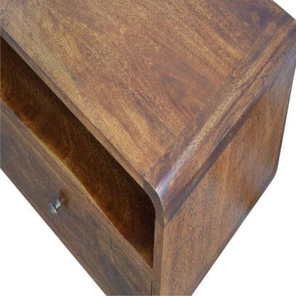Curved Media Unit - Chestnut