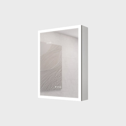 Bathroom Medicine Cabinet With Lights, LED Medicine Cabinet With Mirror, Lighted Medicine Cabinet With Defogger, Dimmer, Digital Clock & Temp Display, Surface Mount - Silver