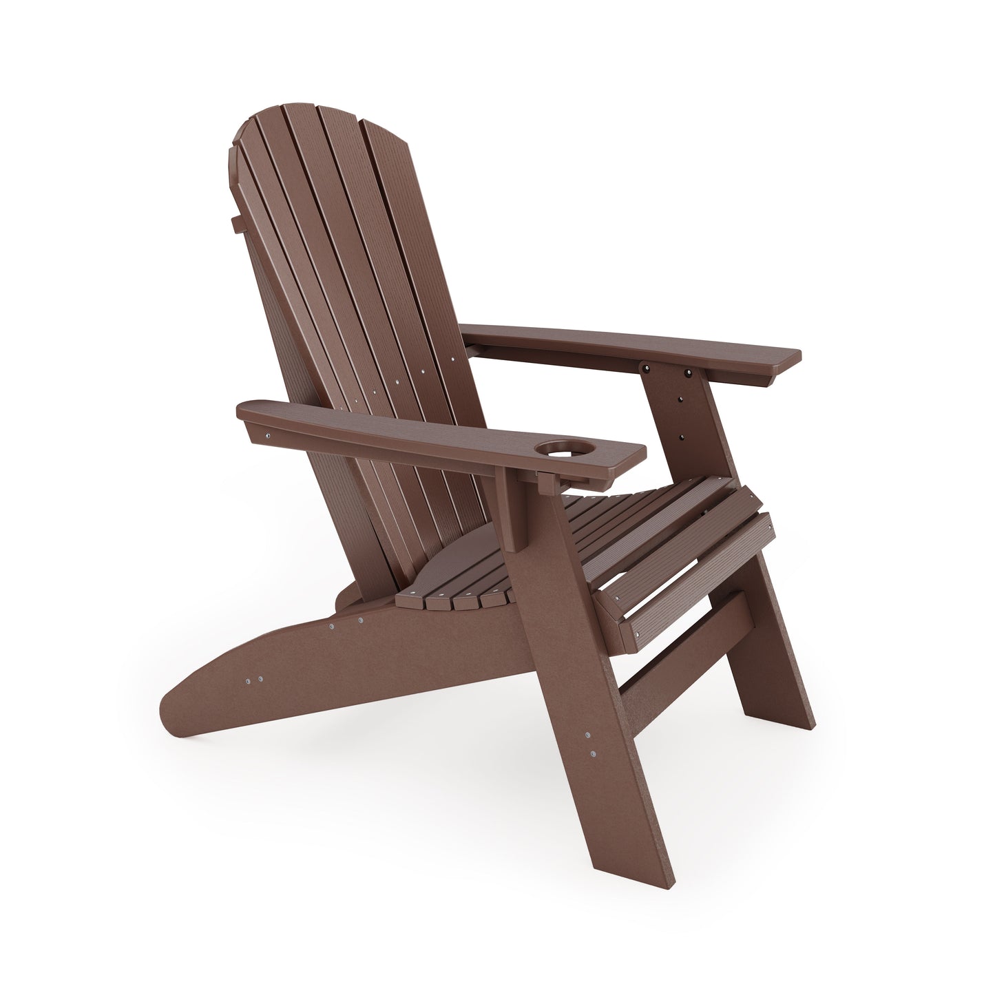 Adirondack Chair Sturdy HDPE Poly Lumber For Poolside, Patio, And Garden Relaxation - Brown