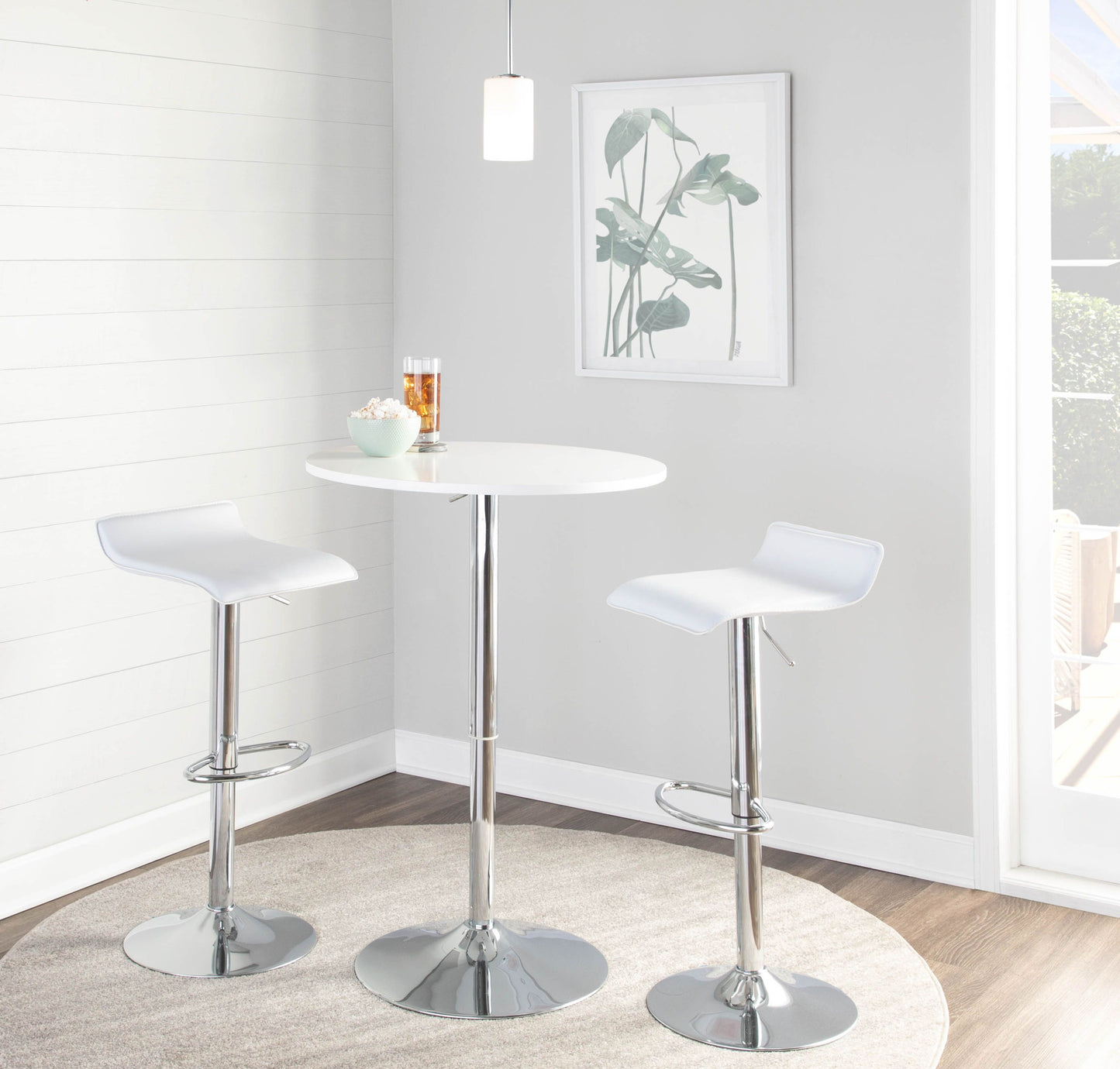 Elia - Contemporary Adjustable Bar Table - White