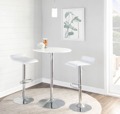 Elia - Contemporary Adjustable Bar Table - White
