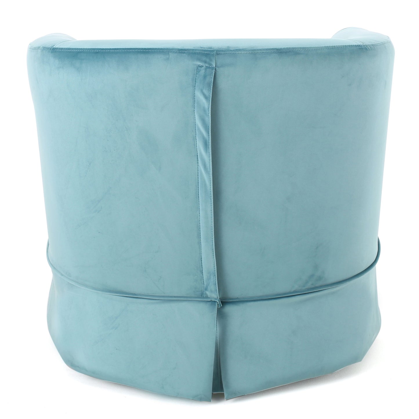 Zeniqua - Upholstered Velvet Swivel Chair With Loose Cover - Blue