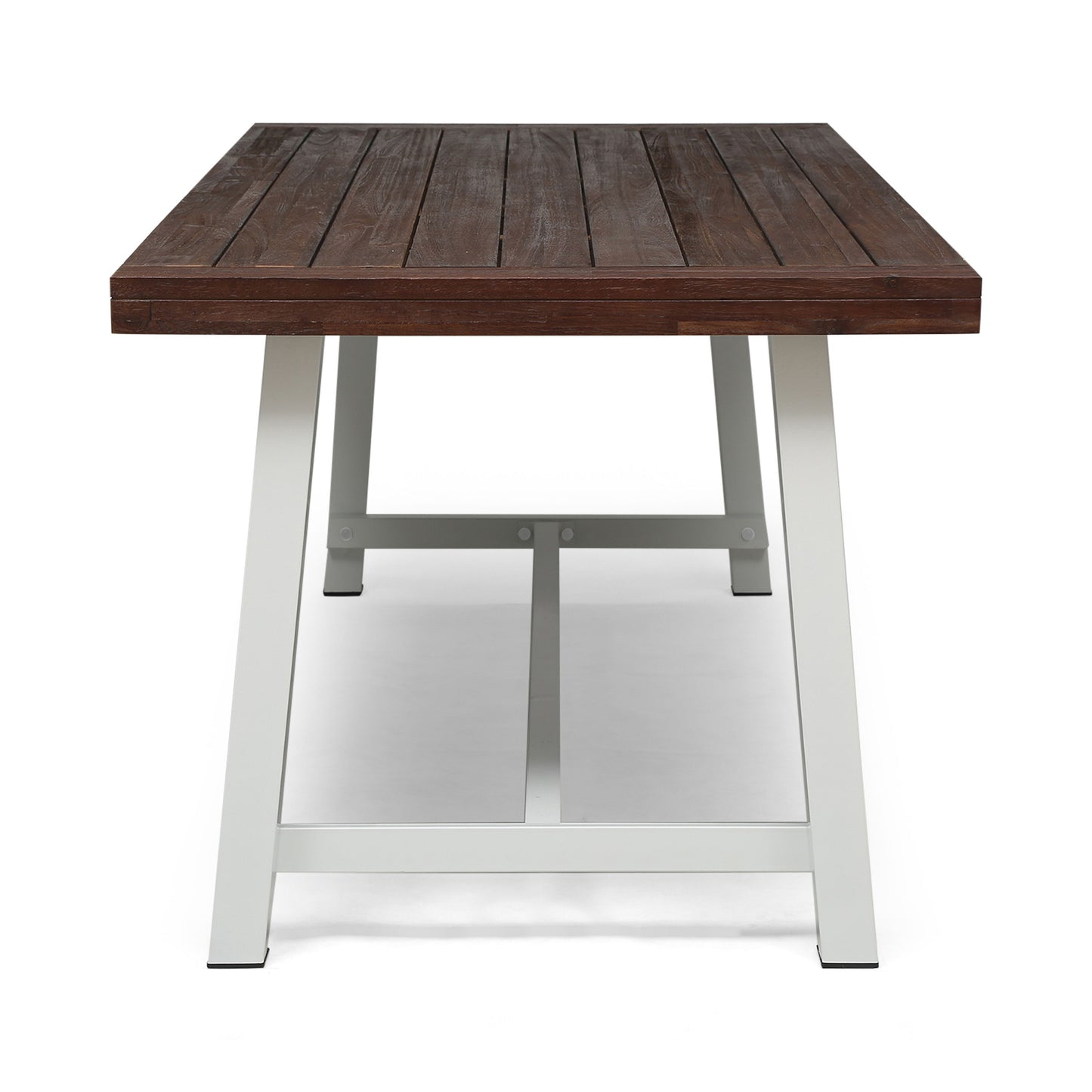 Equilibrium - Outdoor Dining Table With Slat Top - Dark Brown