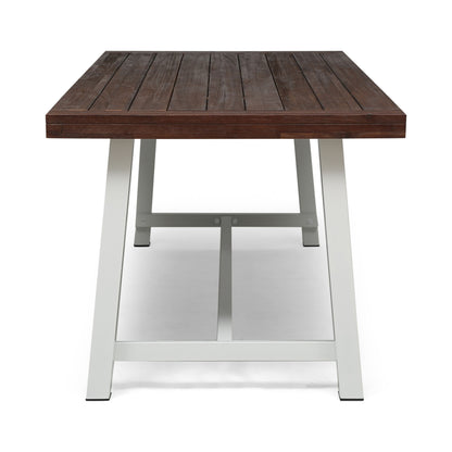 Equilibrium - Outdoor Dining Table With Slat Top - Dark Brown