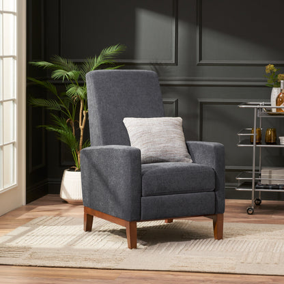 Wide Hand Manual Club Recliner - Charcoal