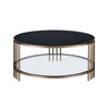 Abisha - Sintered Stone Top & Champagne Round Coffee Table - Black