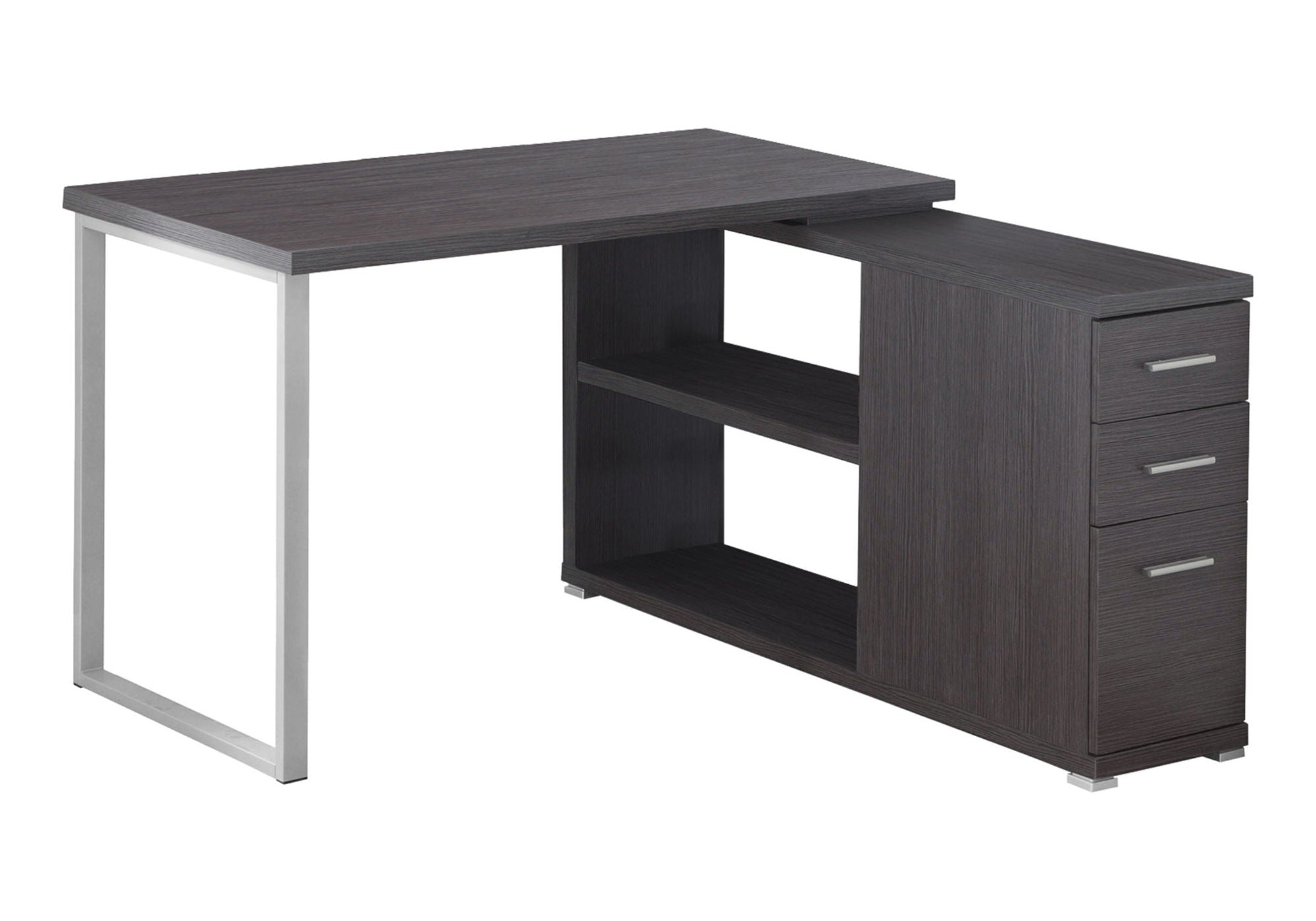 Computer Desk, Home Office, Corner, Left, Right Set - Up, Storage Drawers, L Shape, Laptop, Contemporary & Modern - Gray