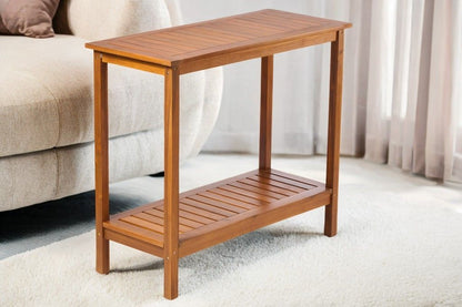 Workstation For Garden Balcony Garage, Acacia Console Potting Table - Light Brown