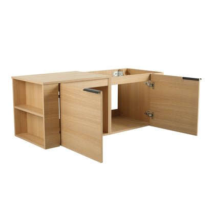 Modern Bathroom Vanity Sink Combo With Ample Storage - Oak