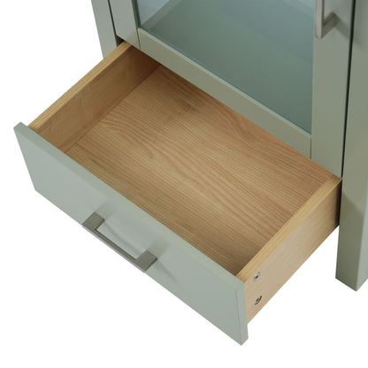 Bathroom Vanity With Ceramic Sink And Ample Storage, Ideal For Small Bathrooms - Green