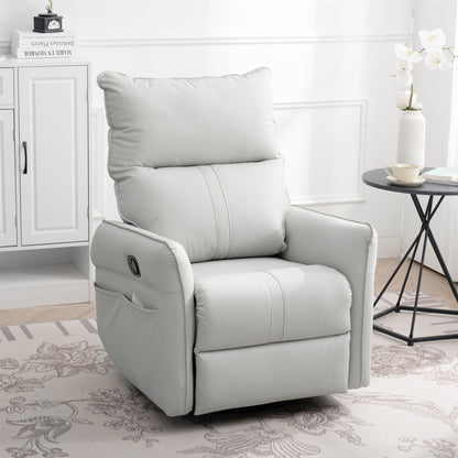 Rocking Recliner Chair, 360 Degree Swivel Nursery Rocking Chair, Glider Chair, Modern Small Rocking Swivel Recliner Chair For Bedroom, Living Room Chair Home Theater Seat, Side Pocket - Light Gray