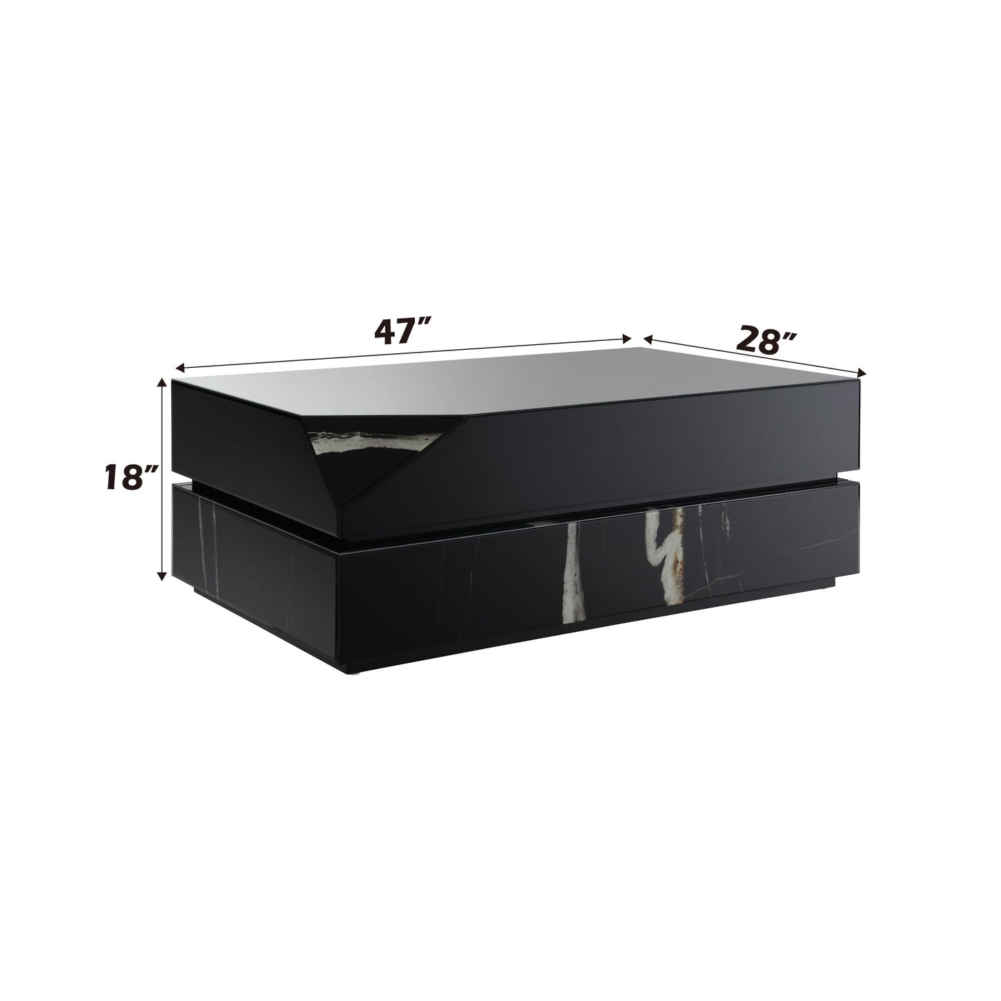 Wenona - Series 4 Pieces Living Room Set With A Coffee Table - Black / Gray