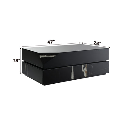 Wenona - Series 4 Pieces Living Room Set With A Coffee Table - Black / Gray