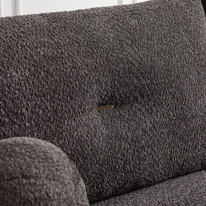 Lamb's Wool 2 Seater Cushion Sofa Comfortable Sofa For Living Room Bedroom And Other Casual Spaces Lamb's Wool Sofa With 2 Cushions And 2 Ball Pillows - Gray