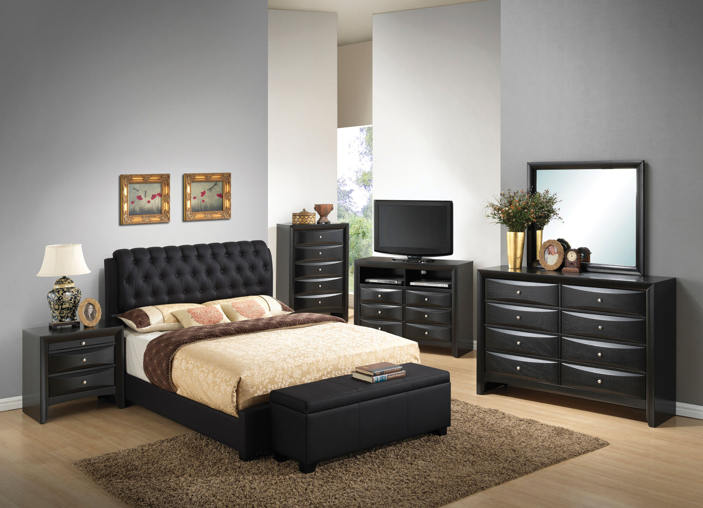 Marilla - King Bed - Black