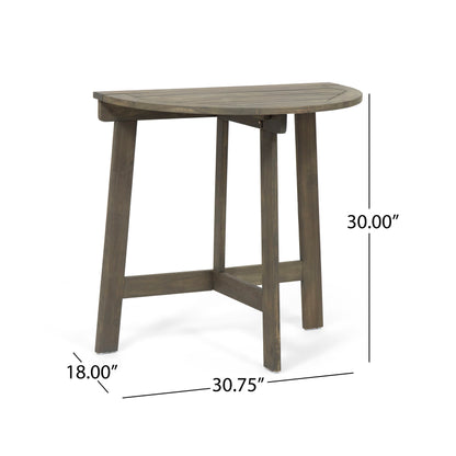 Outdoor 3 Pieces Half Round Folding Bistro Set: Weather Resistant, Space Saving - Gray