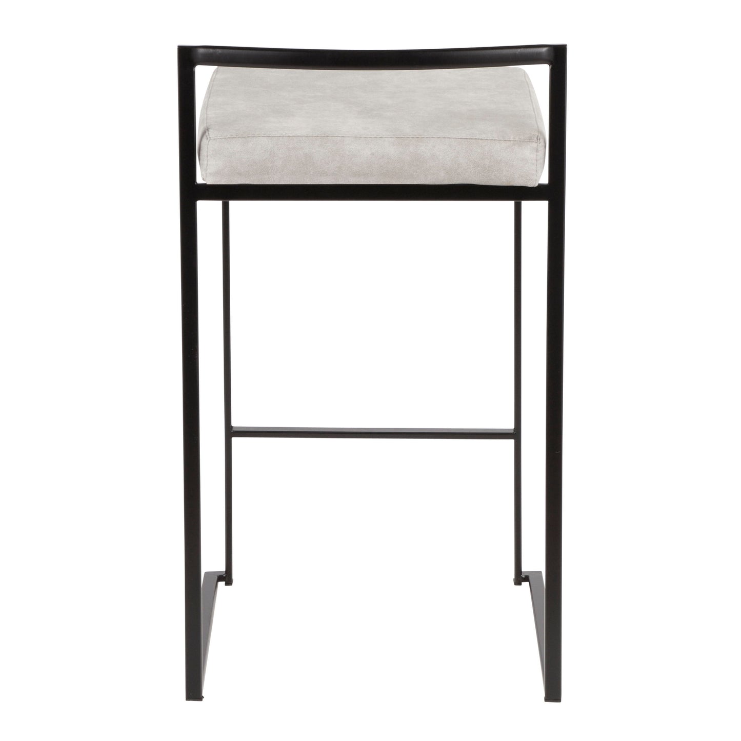 Fuji - Contemporary Stackable Counter Stool (Set of 2) - Black / Light Gray