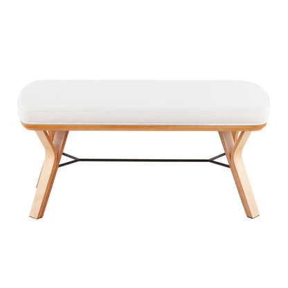 Folia - Mid-Century Modern Bench - Natural / Cream