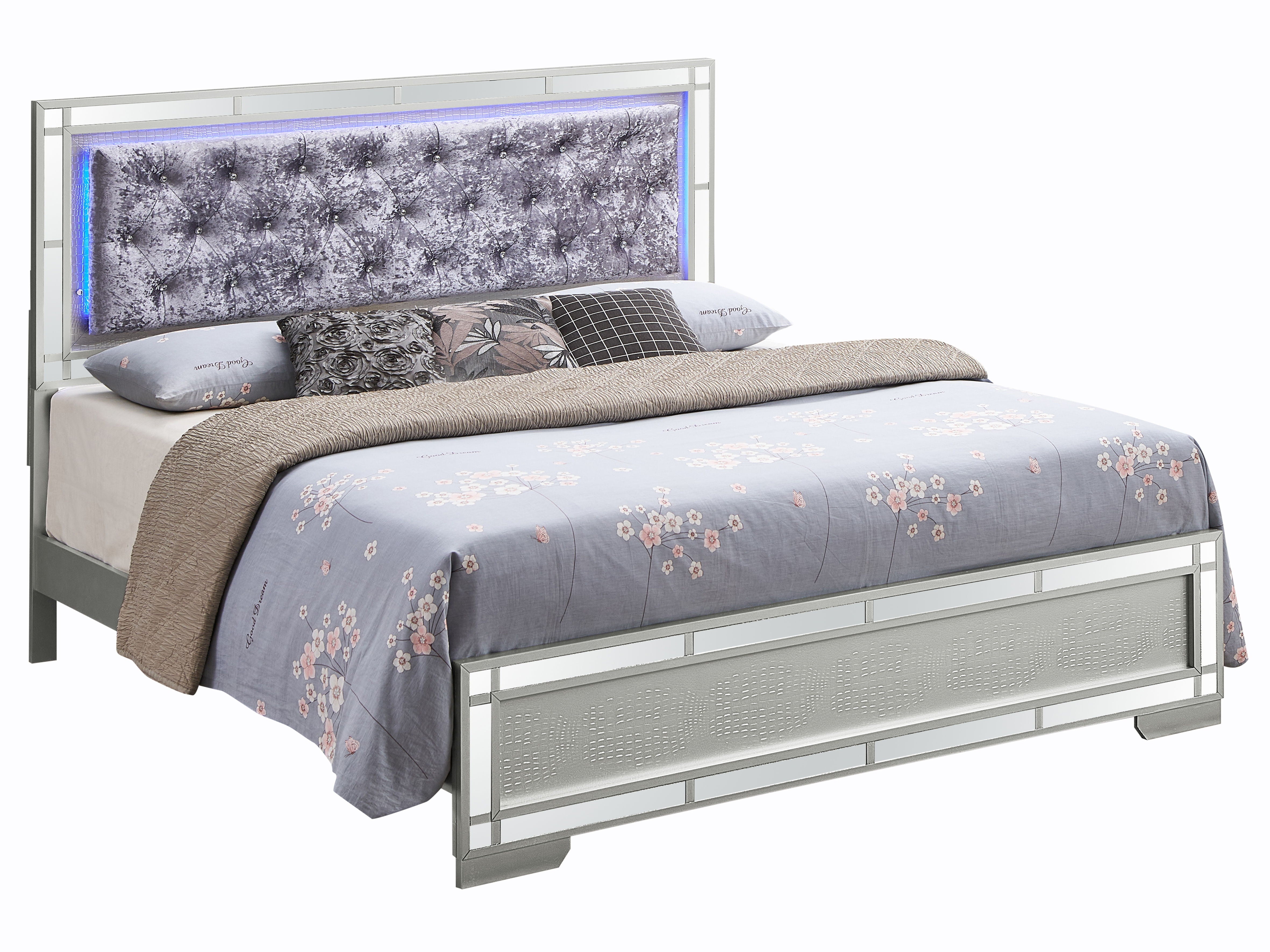 Madison - Queen Bed - Silver Champagne
