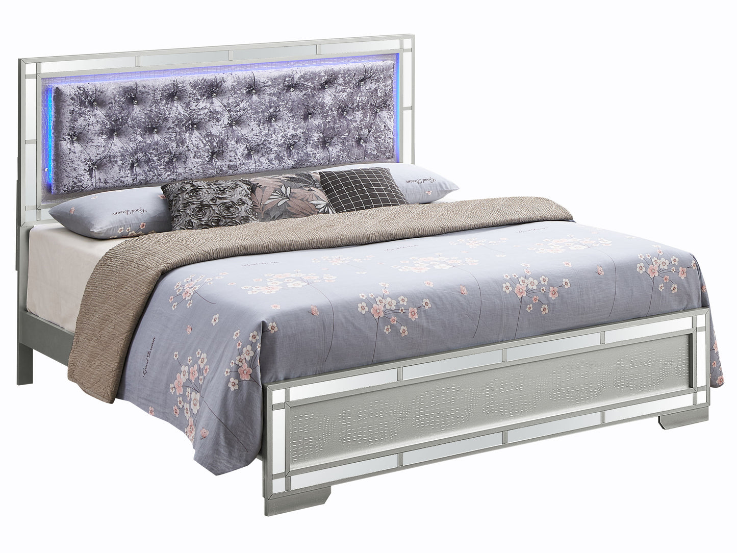 Madison - Queen Bed - Silver Champagne