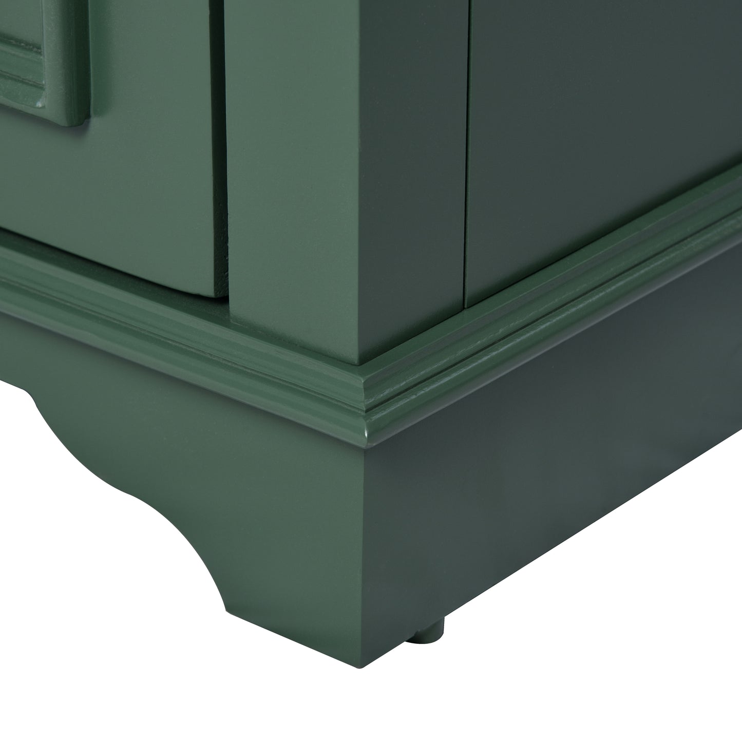 Bathroom Vanity With Ceramic Sink Combo, Modern Freestanding Storage Cabinet With Silver Handles, Soft Closing Doors - Green