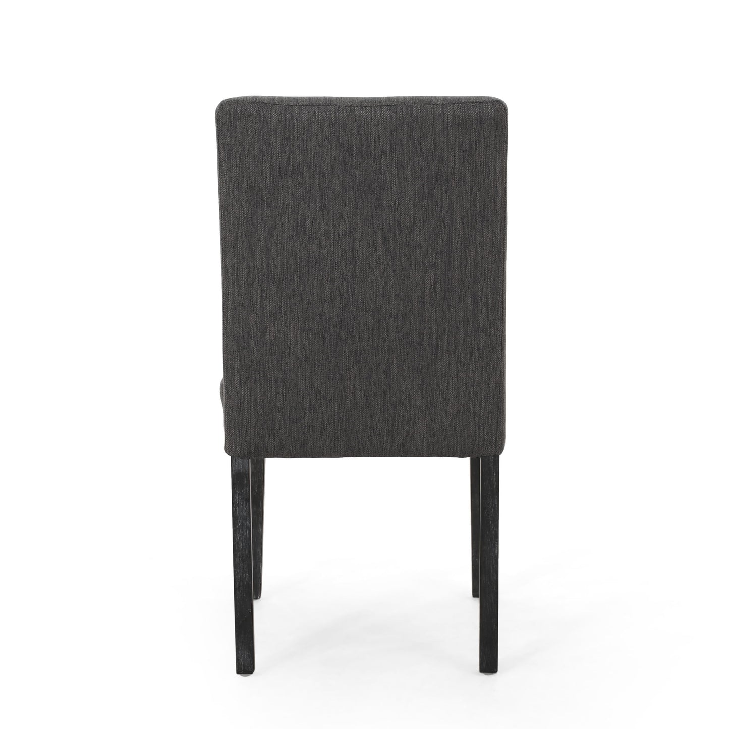 Contemporary Fabric Dining Chair With Upholstered Seating And Tapered Legs - Charcoal