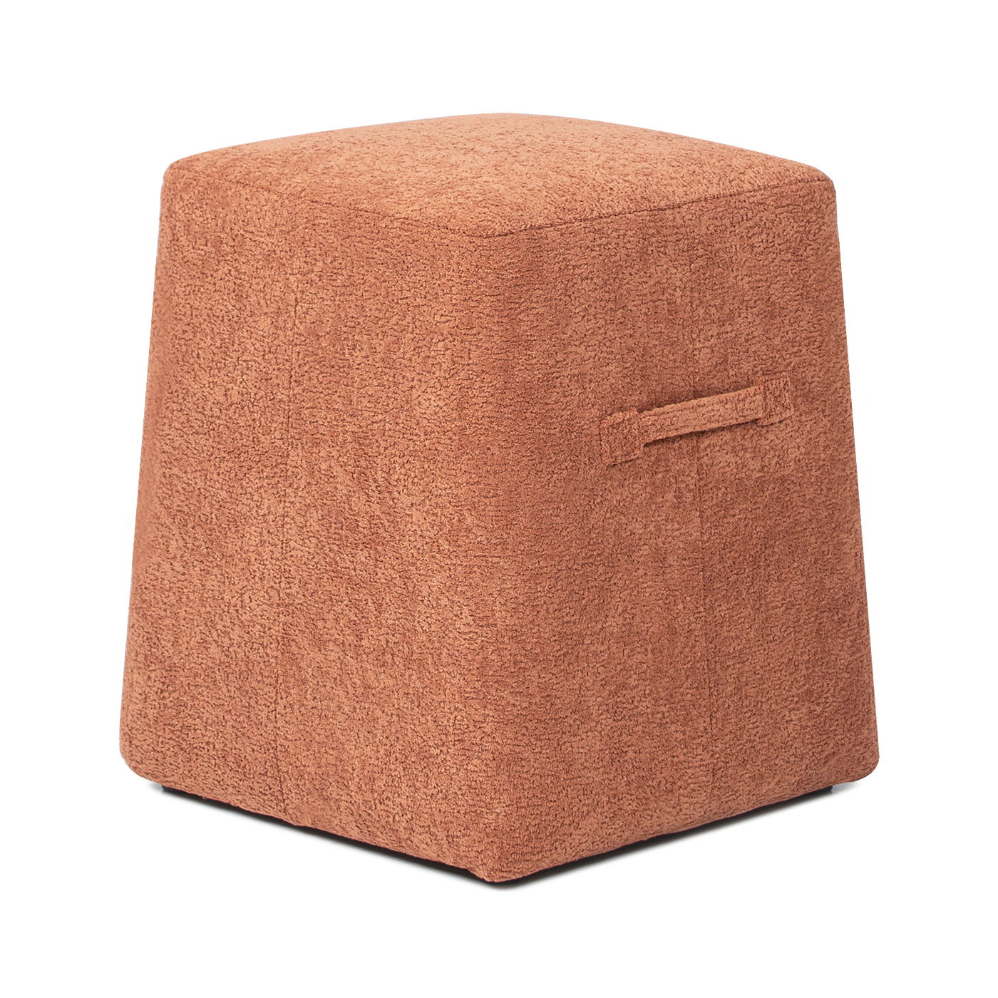 Oliver - Tapered Square Upholstered Ottoman - Spice Orange Fleeced
