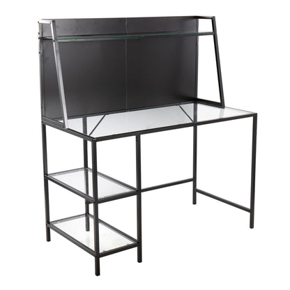 Geo - Tier Contemporary Desk - Black / Clear
