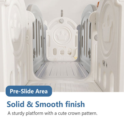 Versatile Toddler Slide With 11 - 1 Activity Center - Gray / Ivory