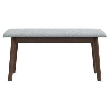 Carlos-Upholstered Solid Wood Bench - Gray