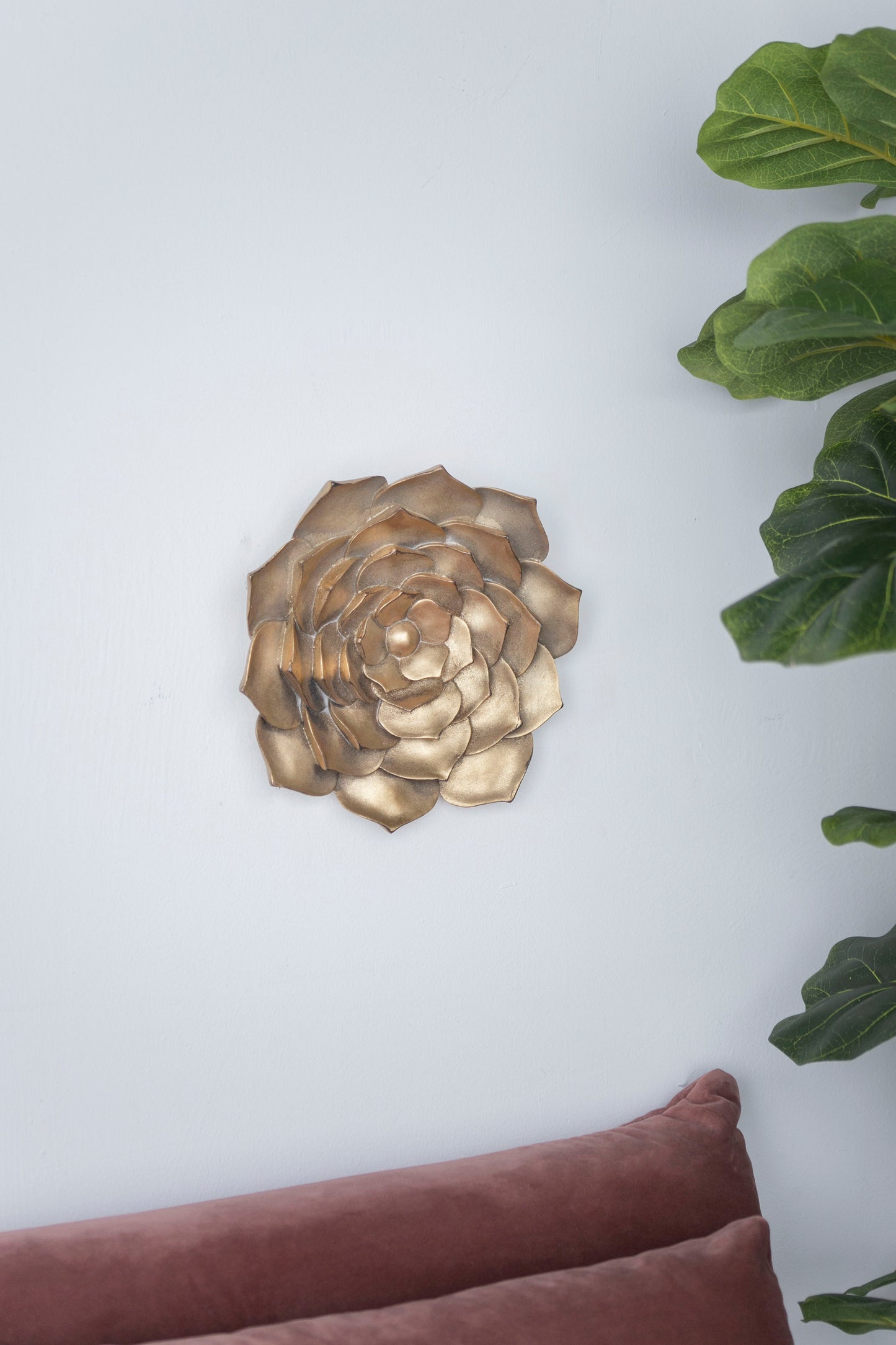 Succulent Wall Plaque (Set of 2) - Gold