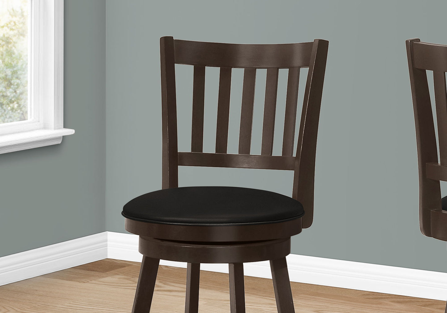 Swivel Bar Stool Counter Height, Transitional Comfortable Seating (Set of 2) - Espresso
