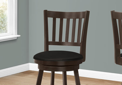 Swivel Bar Stool Counter Height, Transitional Comfortable Seating (Set of 2) - Espresso