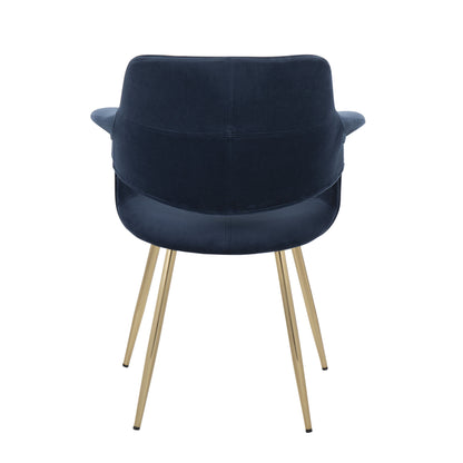 Vintage Flair - Glam / Art Deco Chair (Set of 2) - Gold / Blue