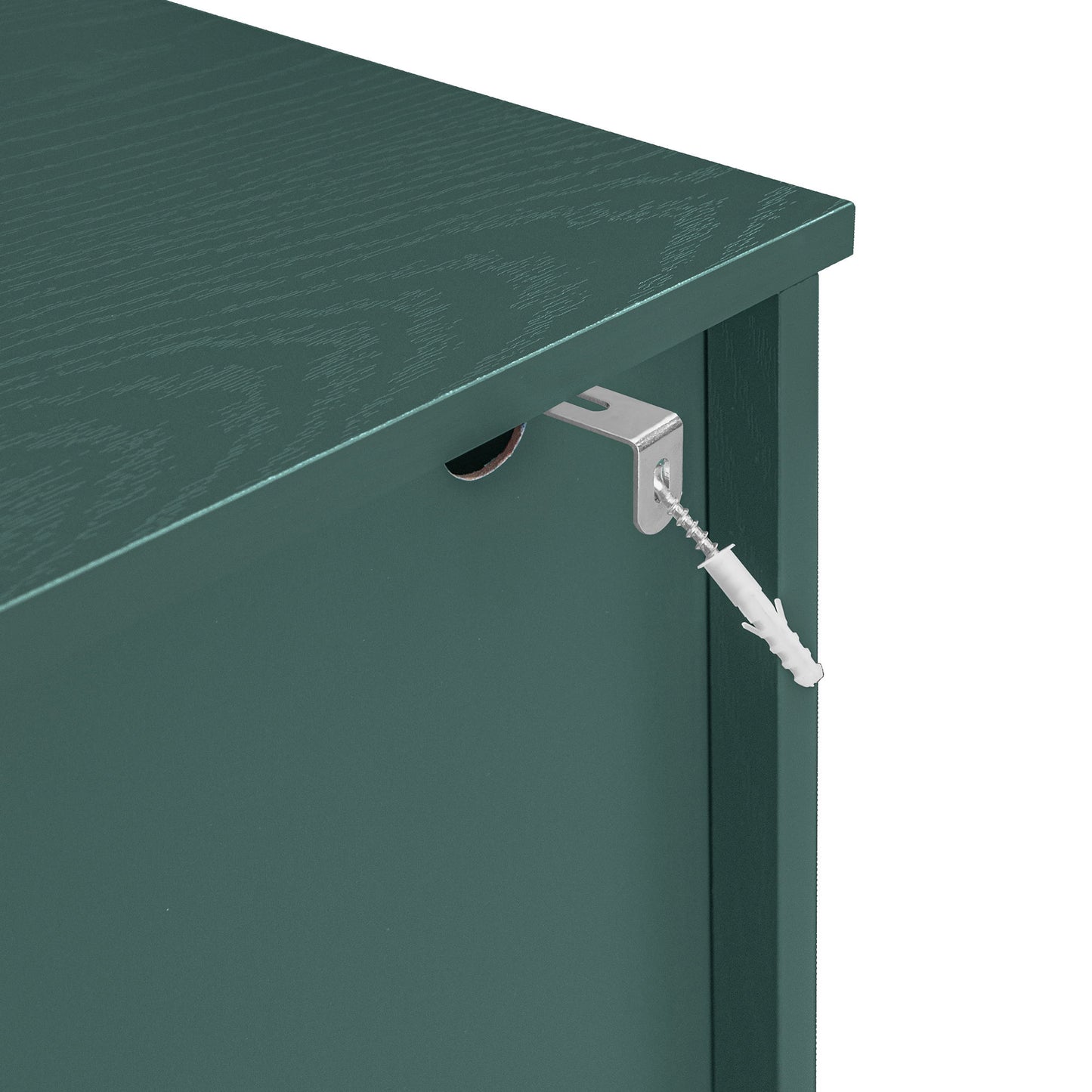2 Door 2 Drawer Cabinet, American Furniture, Suitable For Bedroom, Living Room, Study - Dark Green