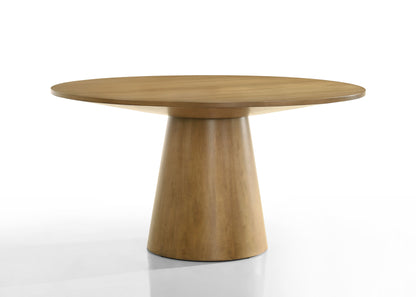 Jasper - 3 Piece Round Dining Table Set With Gray Barrel Chairs (Set of 3) - Driftwood Finish