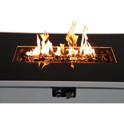 Rectangular Fire Pit With Frame - White