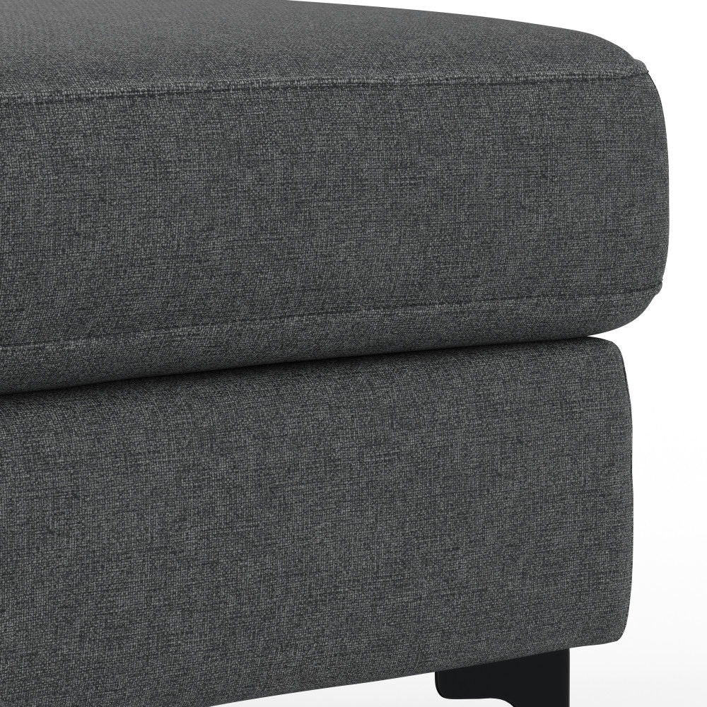 Ava - Mid Century Sofa With Ottoman Set - Dark Gray