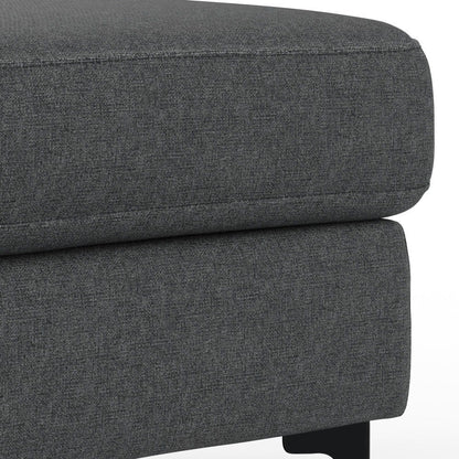 Ava - Mid Century Sofa With Ottoman Set - Dark Gray