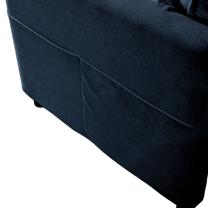 Oversized Recliner Chair With Movable Ottoman, Soft Chenille Upholstered Indoor Lounge Chair, Diy Combination - Blue